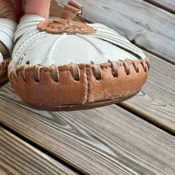 Pikolinos Puerto Vallarta Womens Sz 41 White/Brown Casual Wedge Sandals - Picture 6 of 10